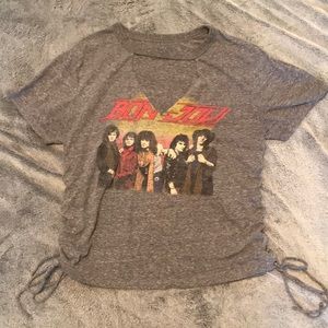 Bon Jovi v-neck tee-shirt with tie up sides